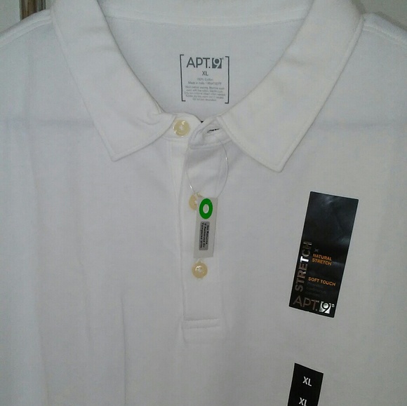 Apt 9 Men's White Polo 100% Cotton Shirt - Picture 3 of 8